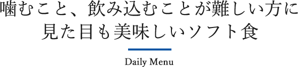噛むこと、飲み込むことが難しい方に見た目も美味しいソフト食