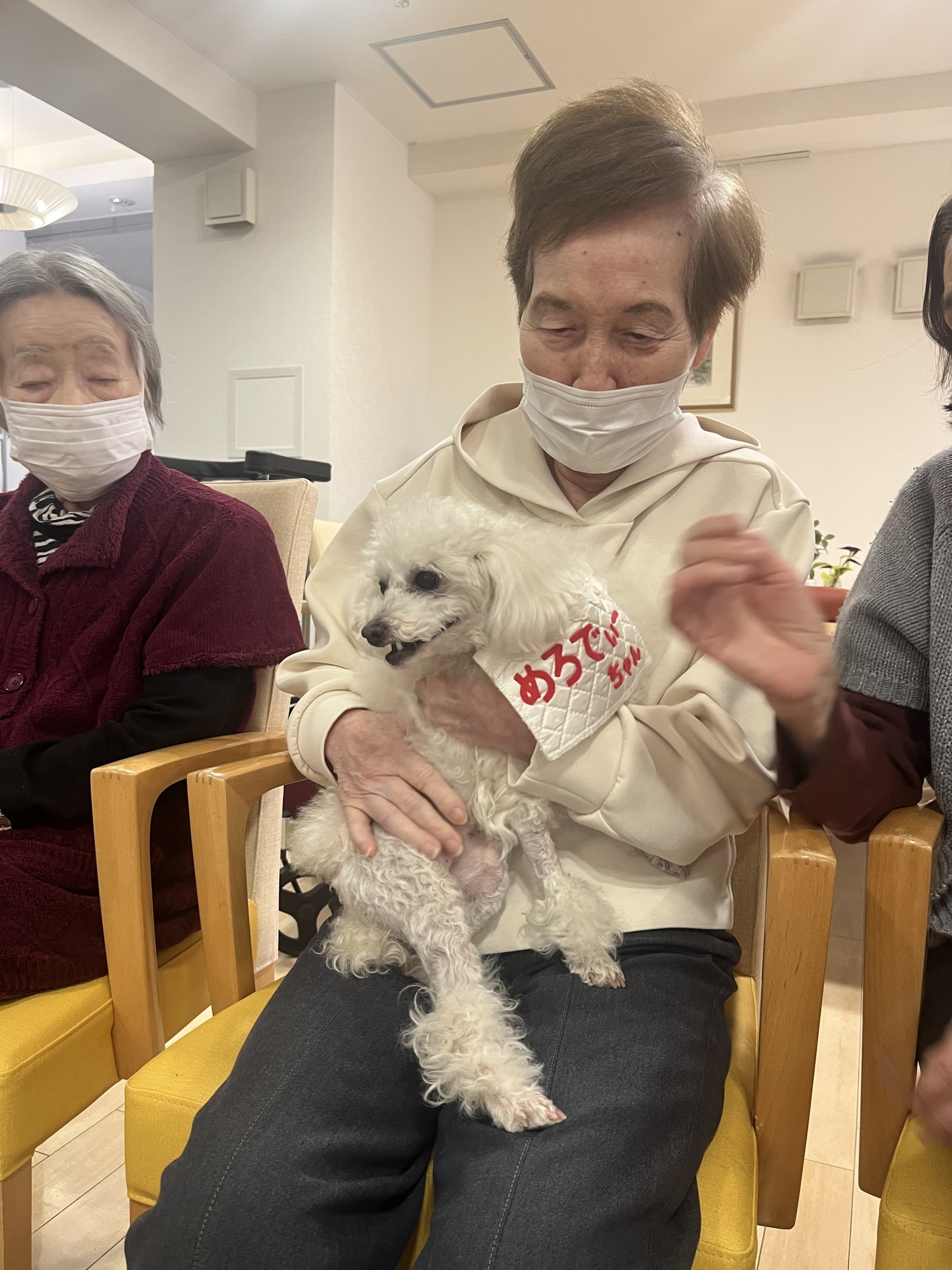 わんこに癒されて　ニチイメゾン鉢塚