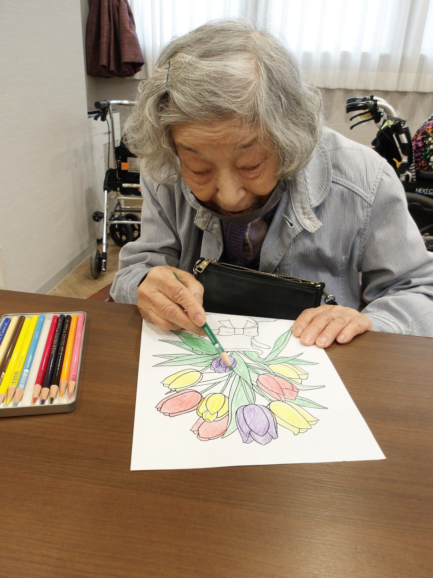 お花の塗り絵-2　ニチイホーム野方