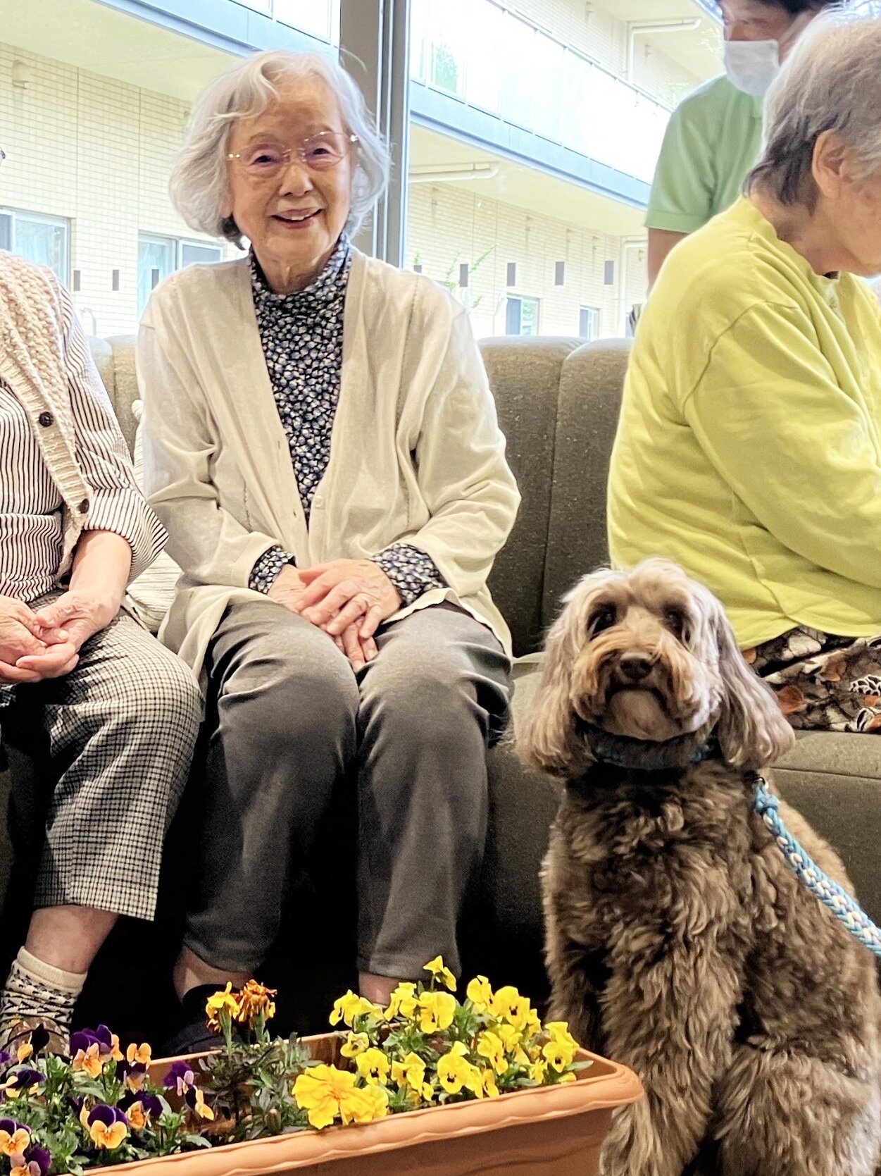 お花とエルくんと写真撮影-3　ニチイホーム杉並松庵