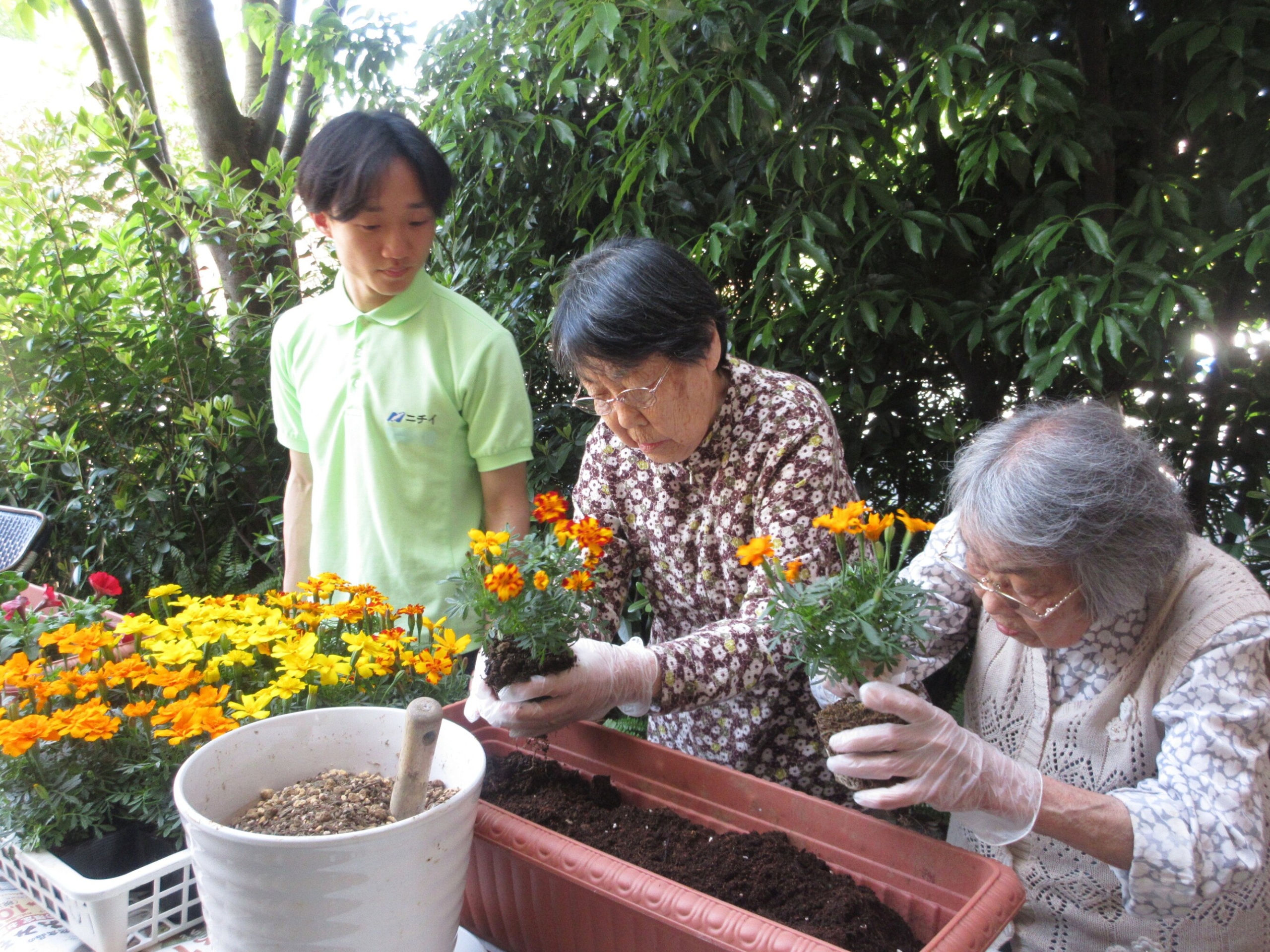 たくさんのお花に囲まれて-2　ニチイホーム用賀