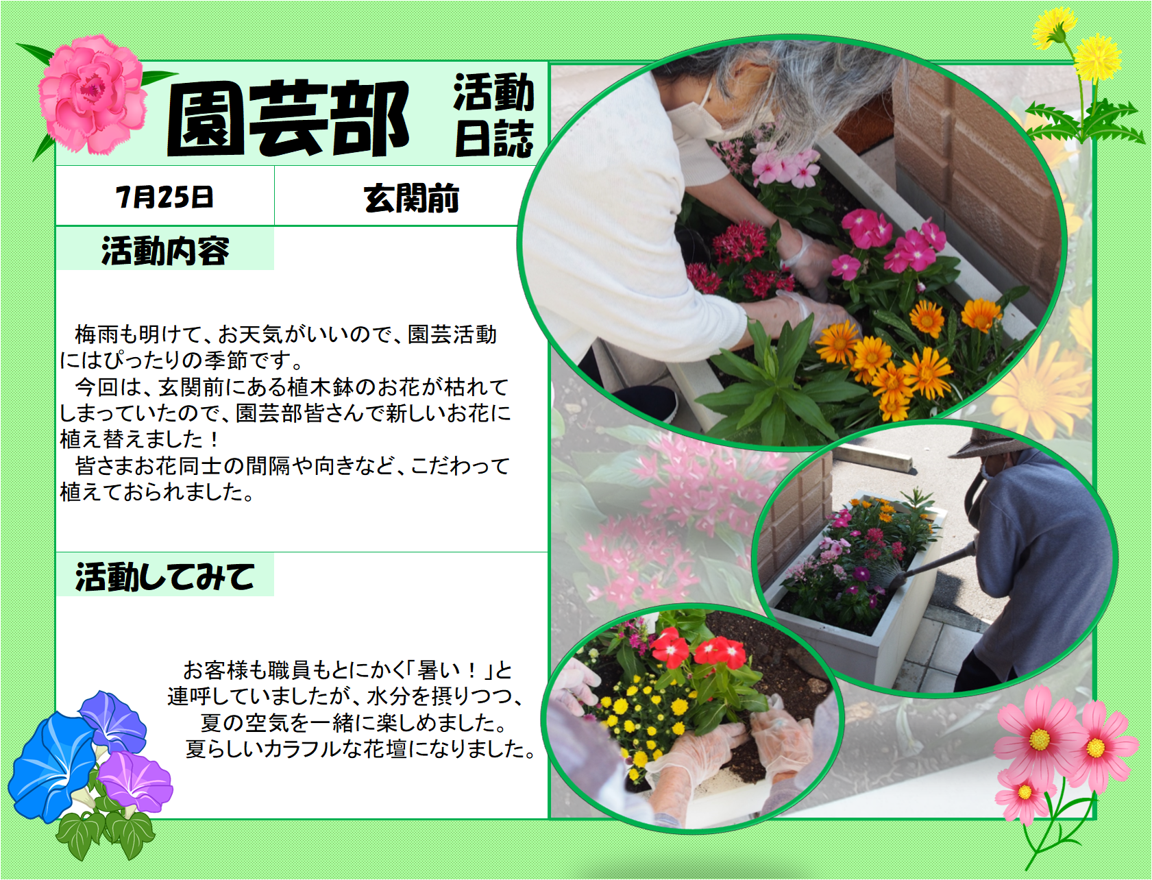 ニチイメゾン三和町園芸部20250725_1