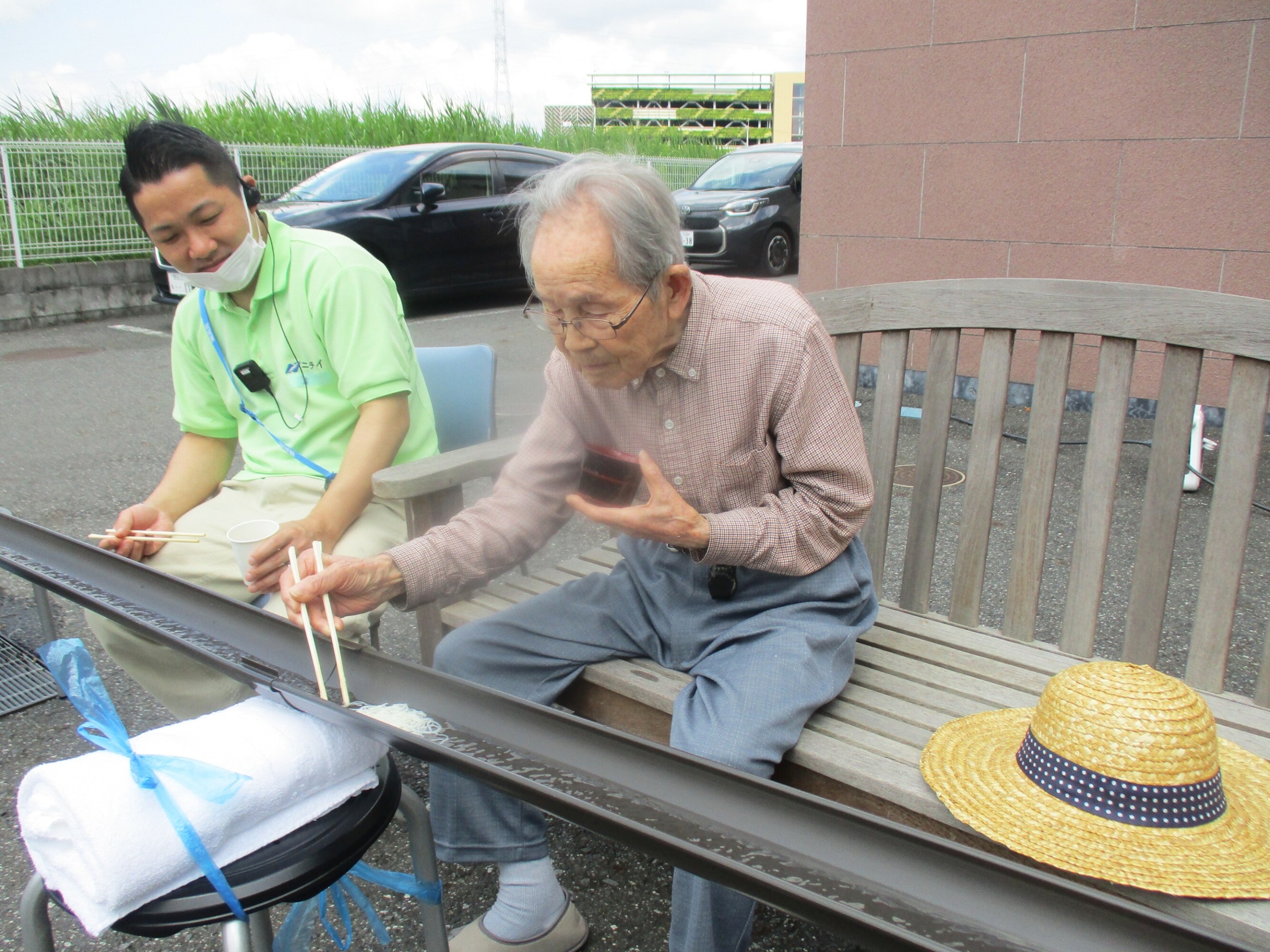 流しそうめん-4　ニチイホーム柏の葉