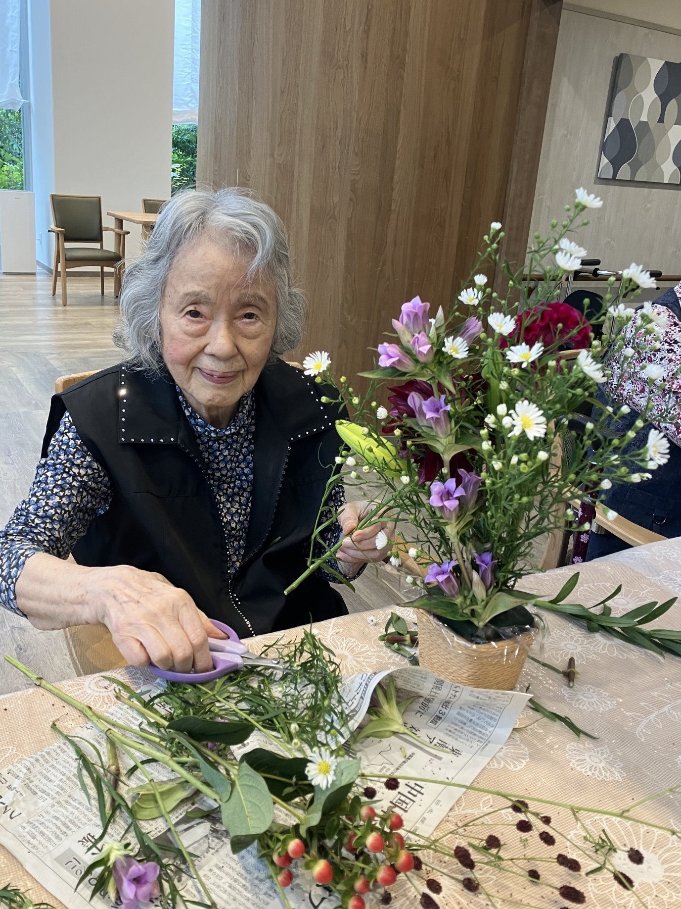 10月フラワーアレンジメント-1 ニチイホーム杉並松庵