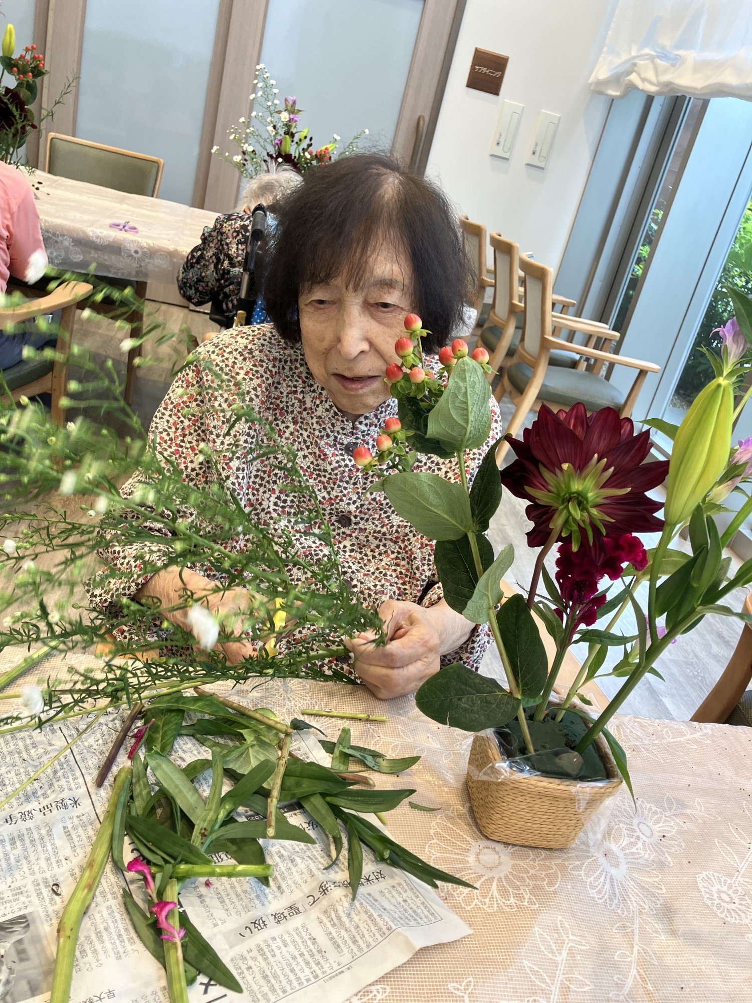 10月フラワーアレンジメント-2 ニチイホーム杉並松庵