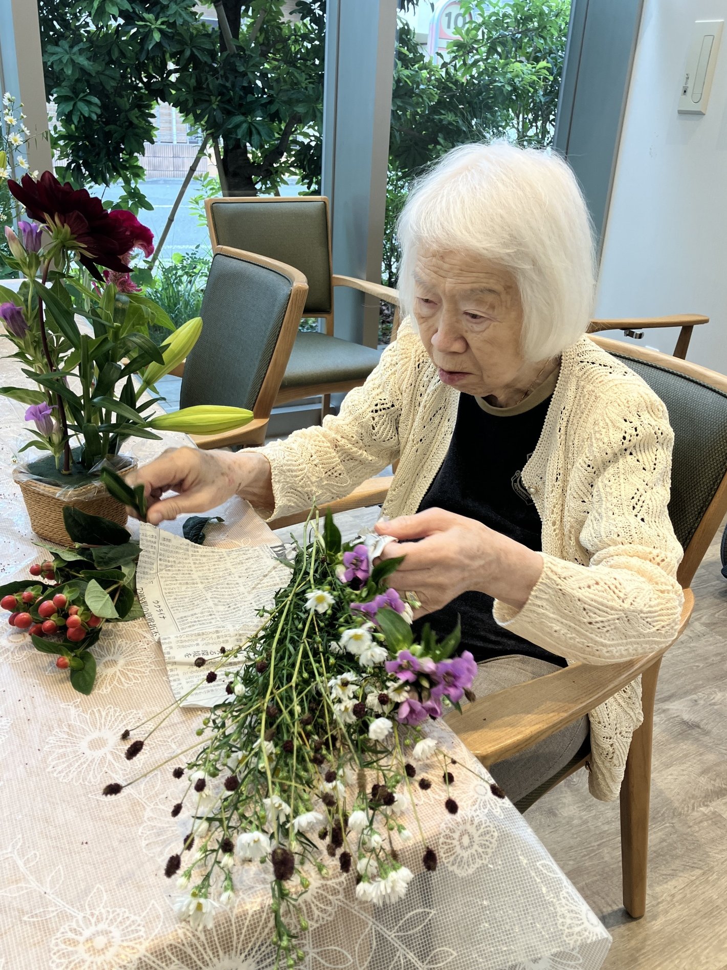 10月フラワーアレンジメント-3 ニチイホーム杉並松庵