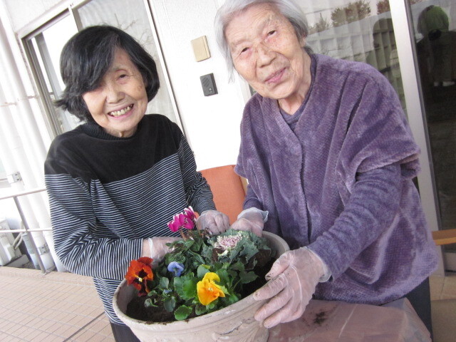 花の寄せ植え-1　ニチイホーム東府中