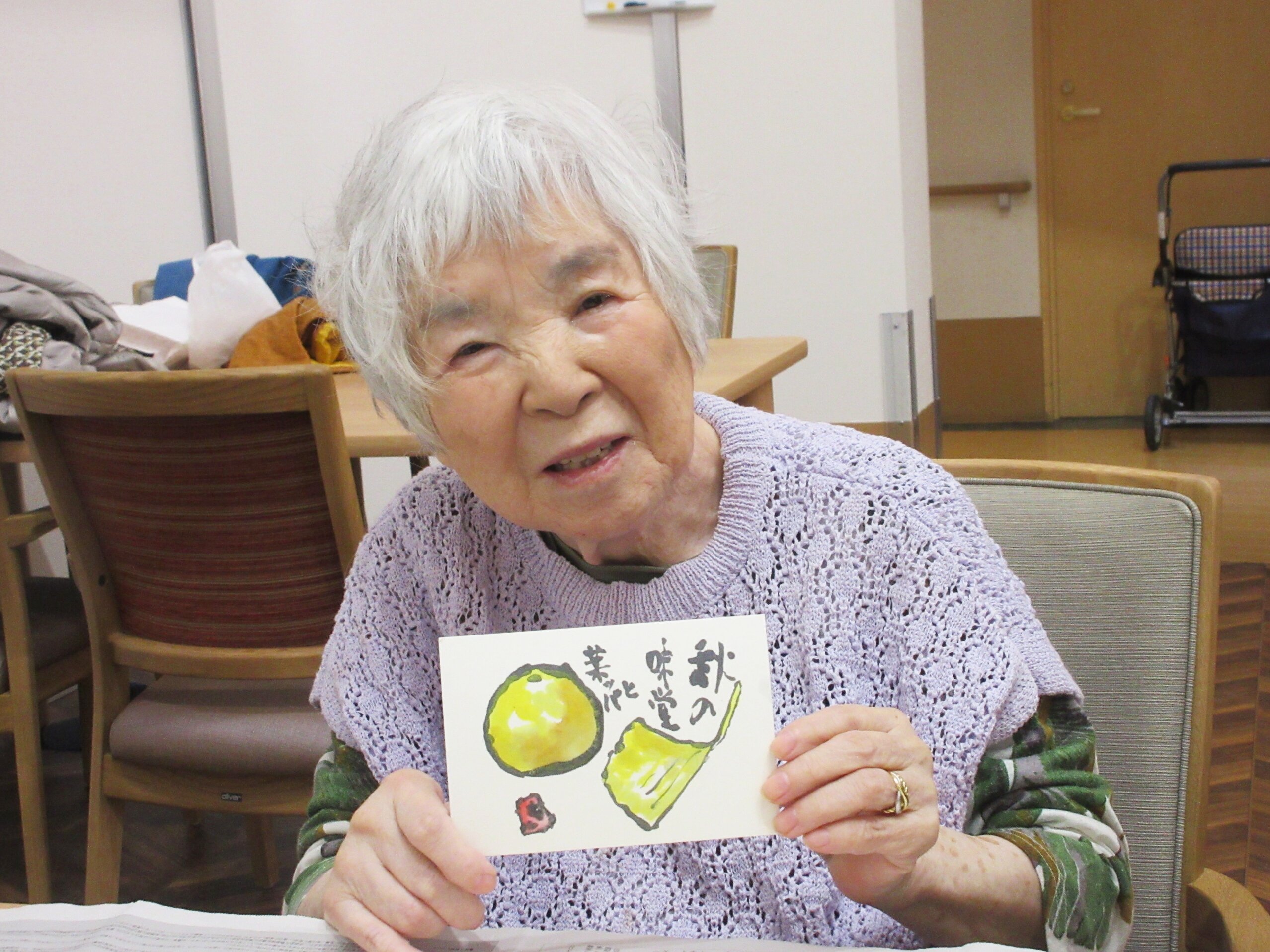 11月の絵手紙-1 ニチイホーム国立