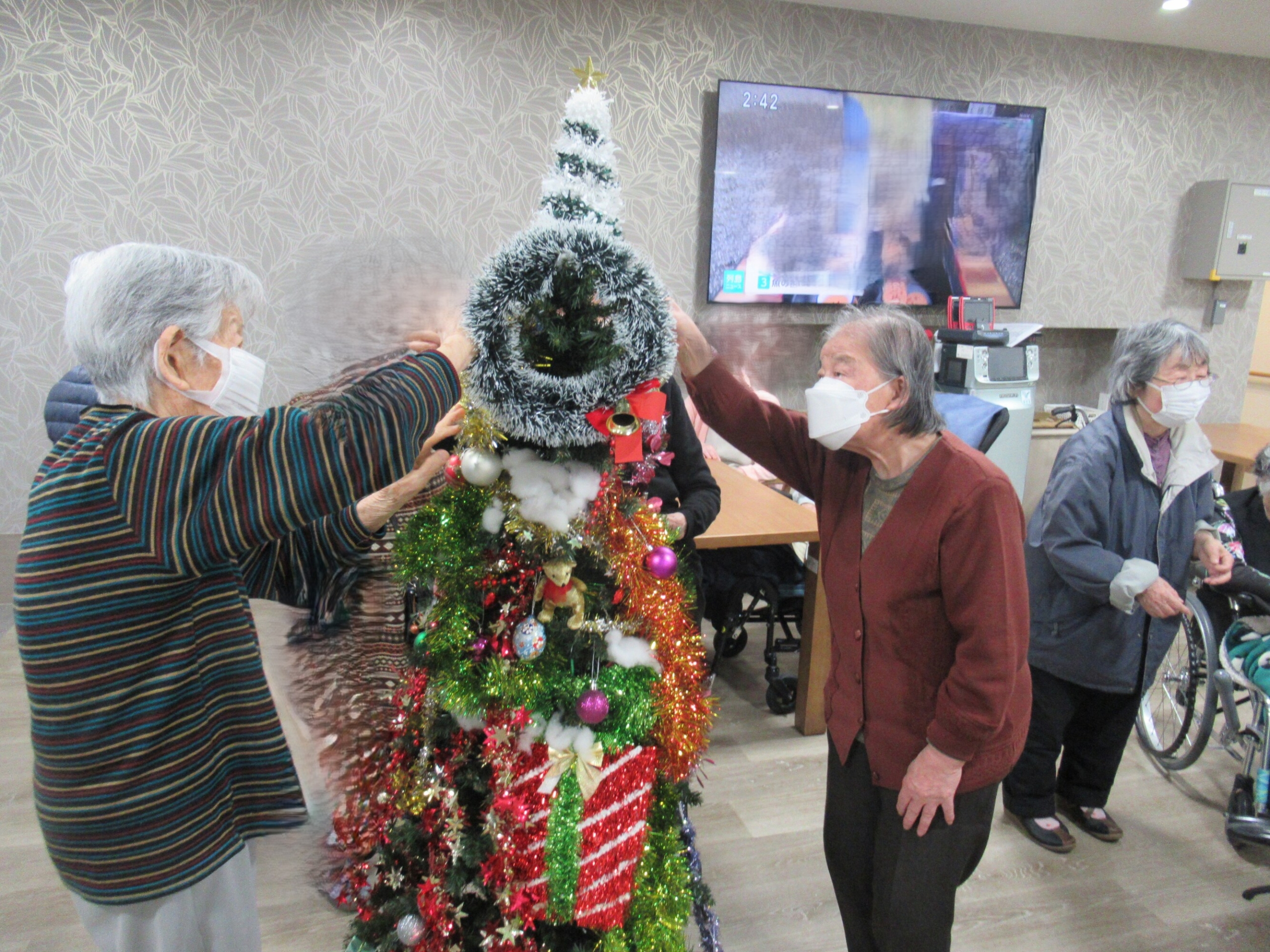 クリスマスの飾り付け-1 ニチイホーム中野南台