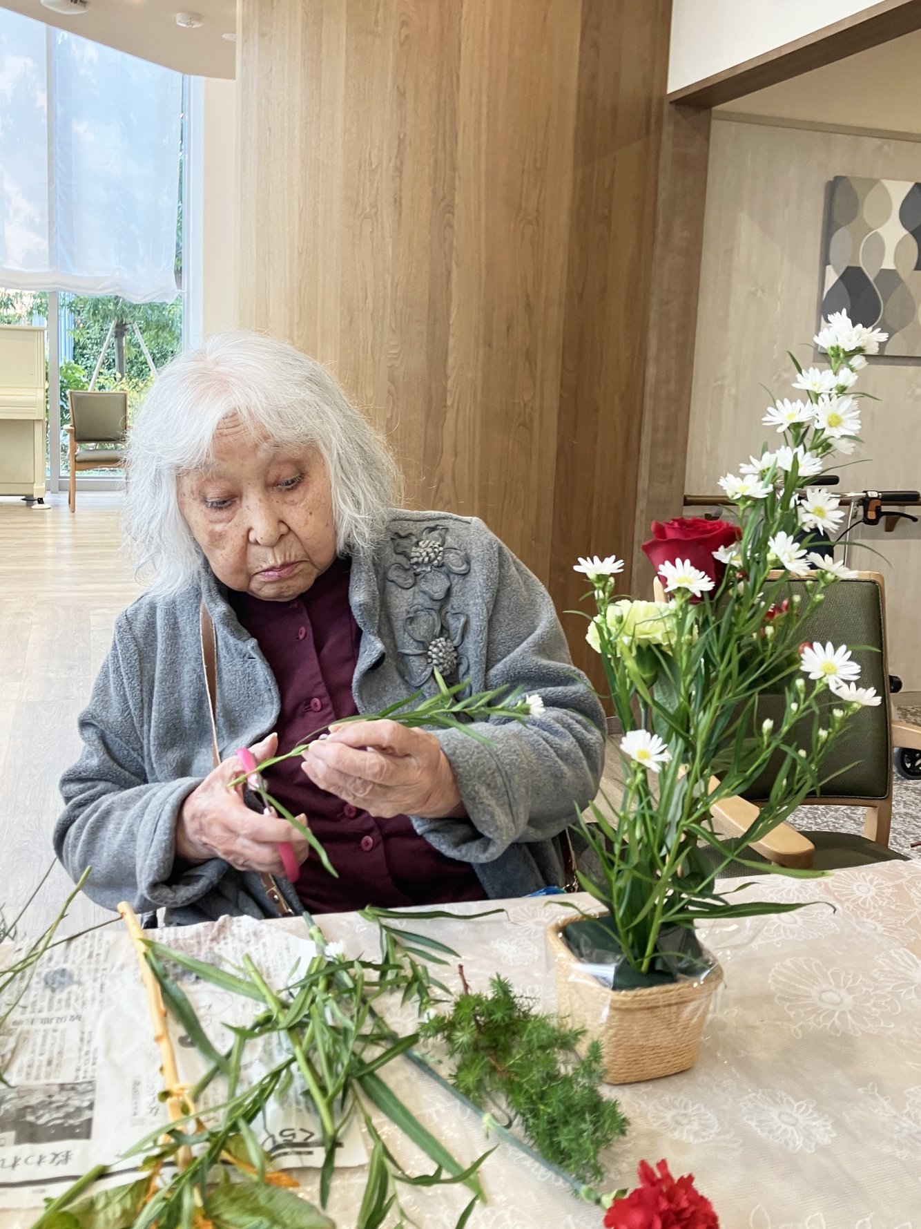 12月フラワーアレンジメント-2 ニチイホーム杉並松庵