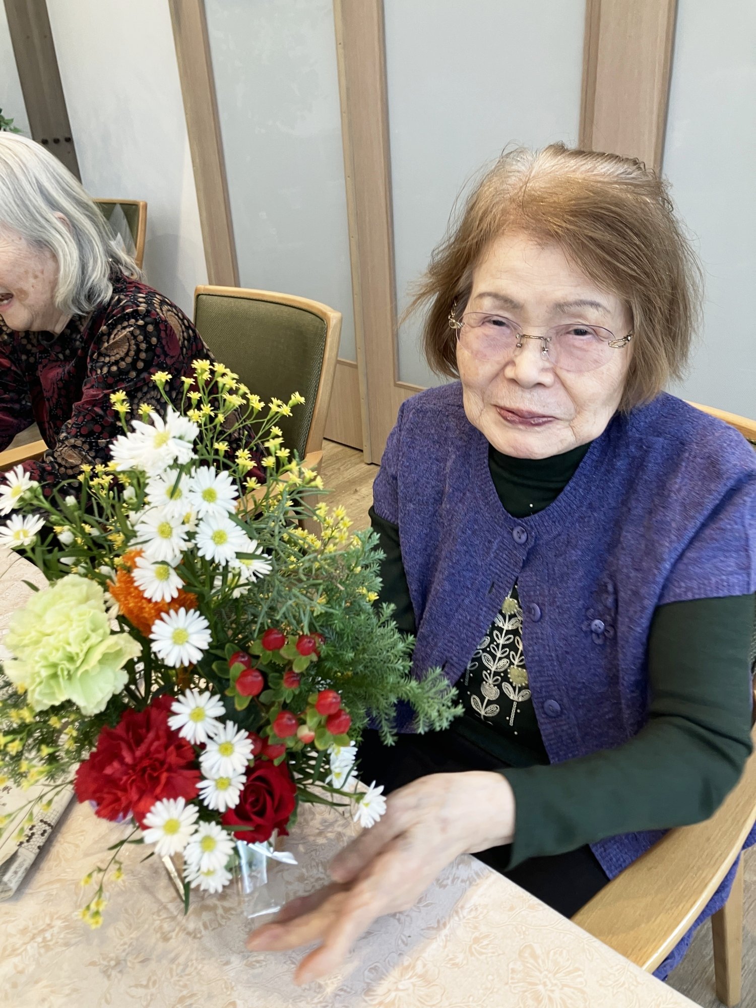 12月フラワーアレンジメント-4 ニチイホーム杉並松庵