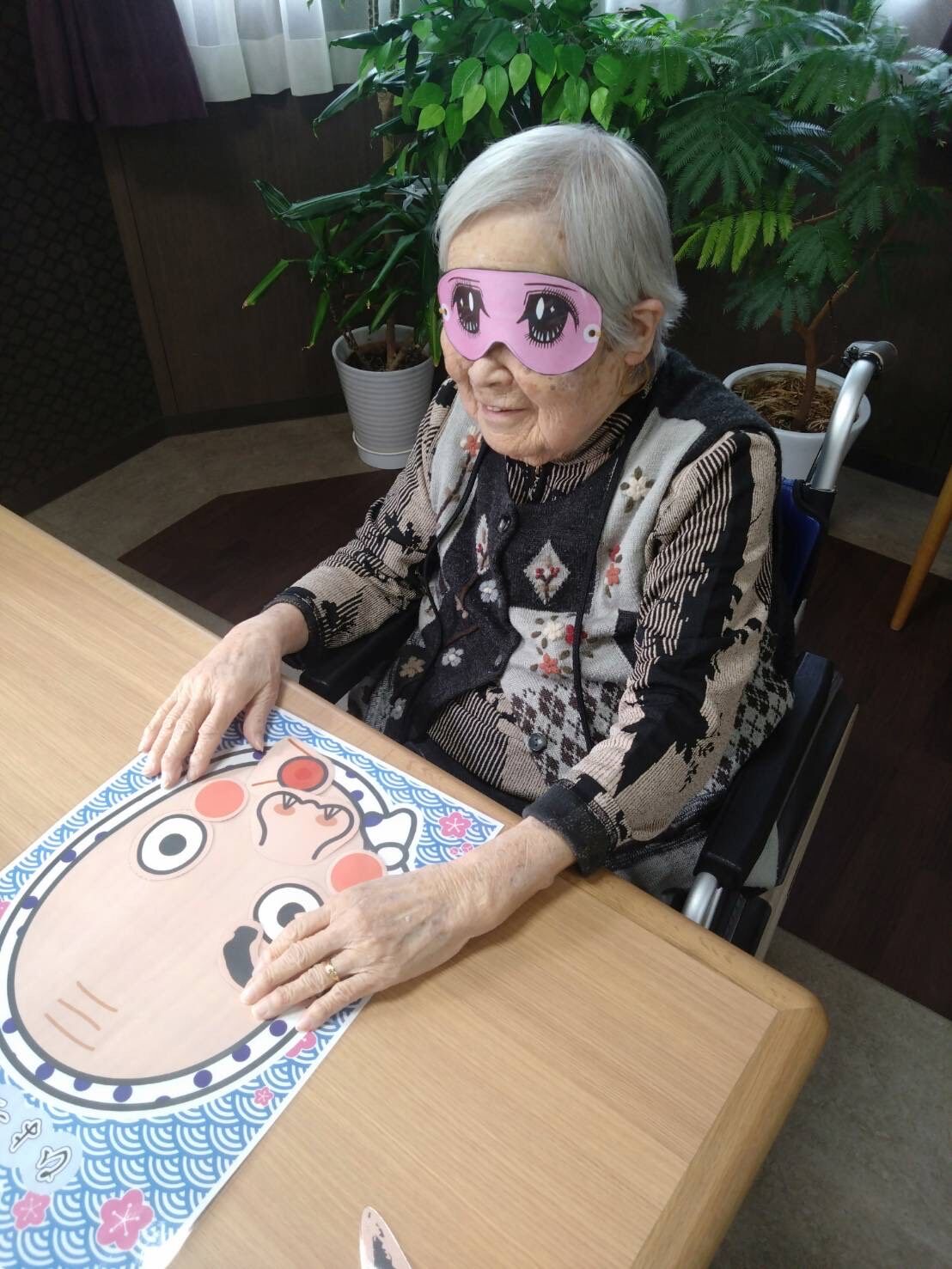 新春!福笑い大会-3 ニチイメゾン南草津Ⅱ番館