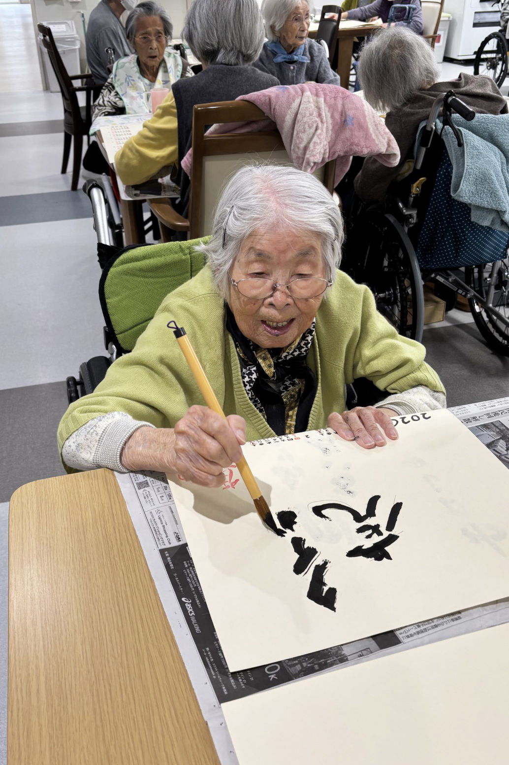 書初めカレンダー作り-3　ニチイメゾン瀬田