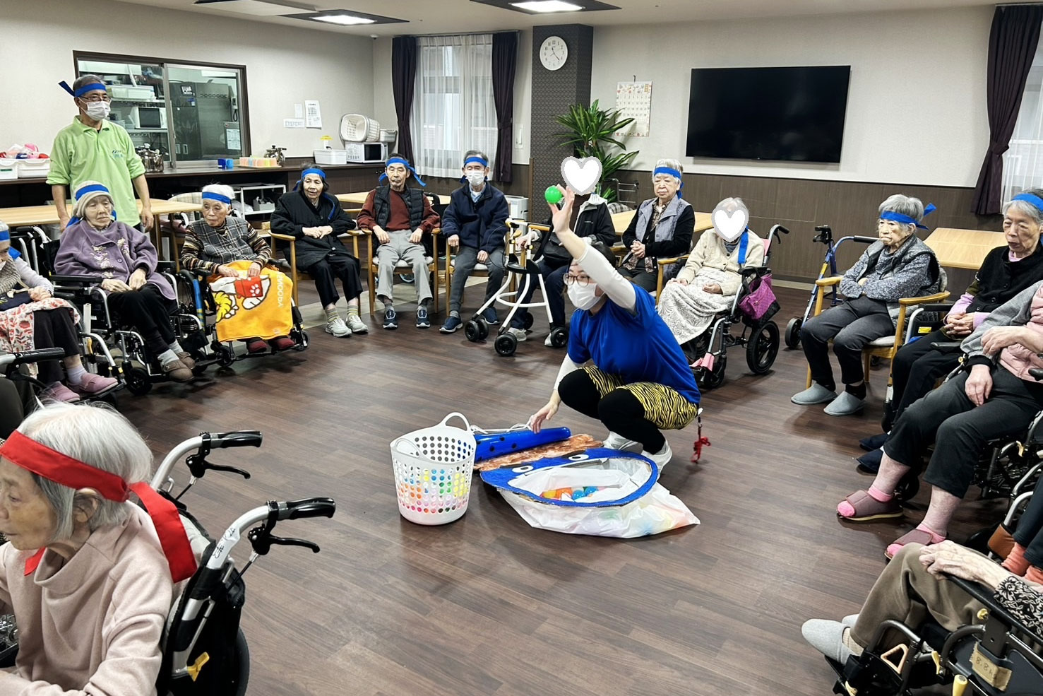 赤鬼青鬼チーム対抗玉入れ合戦-3 ニチイメゾン南草津二番館